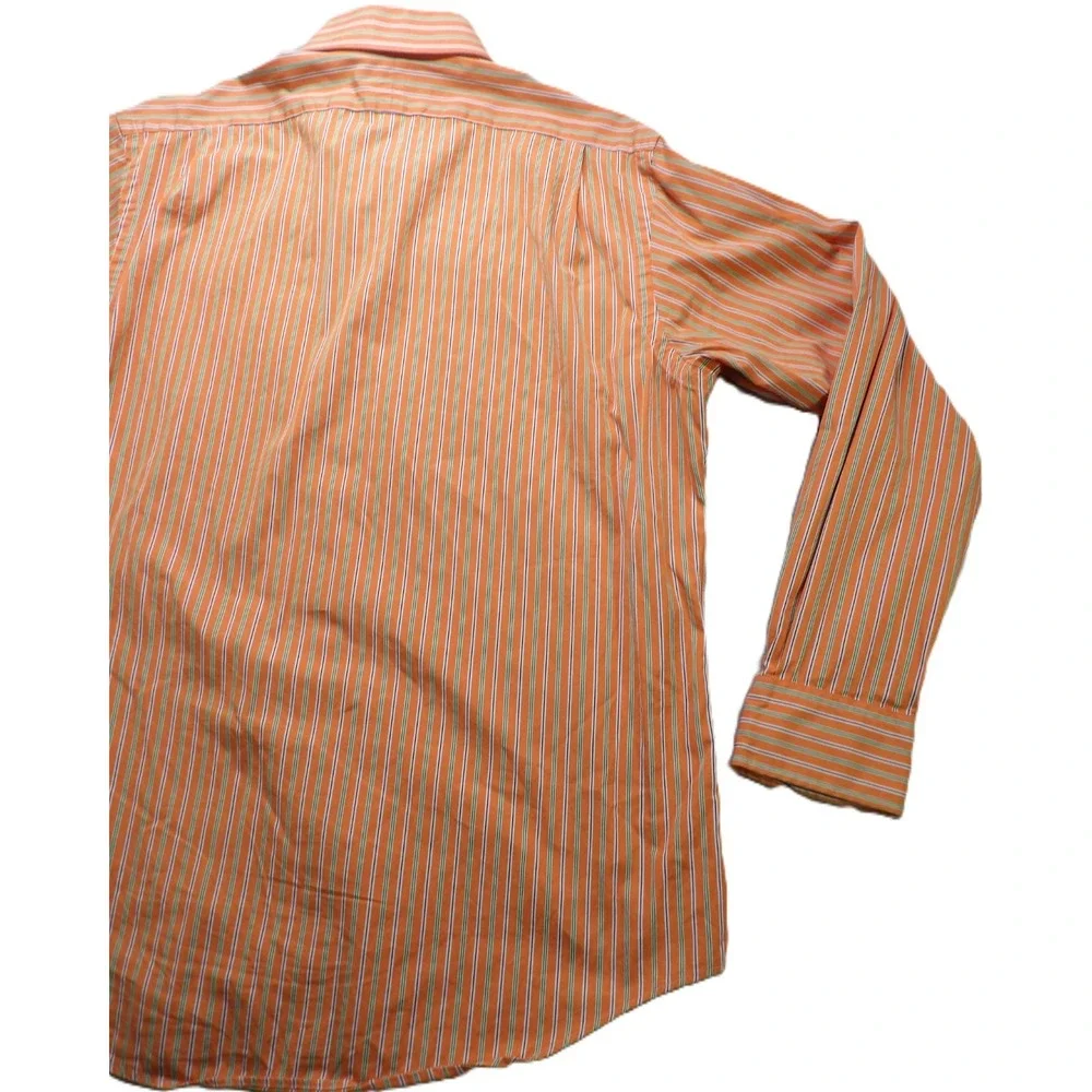 VTG Polo Ralph Lauren Regent Custom Fit Dress Shirt Cotton Men 16.5 34/35 Orange